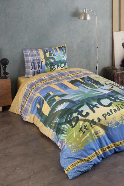 Varol %100 Pamuk Saten Genç Nevresim Takımı - Palm Beach ürün görseli