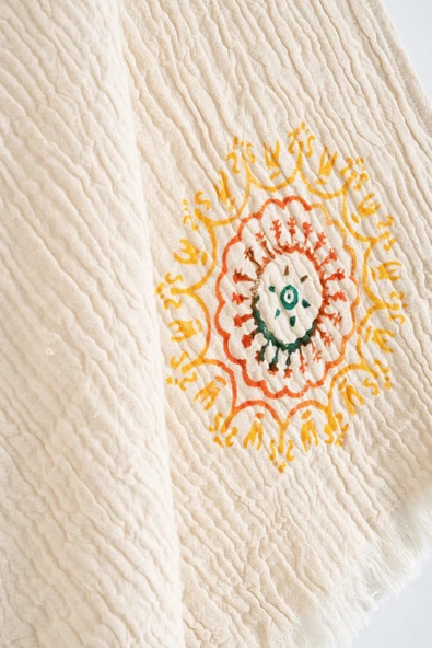 Varol Organik %100 Pamuk Müslin Peştemal - Lemura - Resim 3