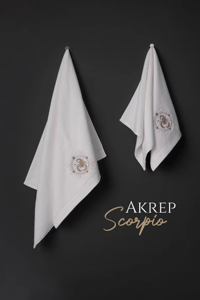 Varol Lüks Microcotton Burç Nakışlı Havlu Seti – Yumuşak & Dayanıklı - Resim 9