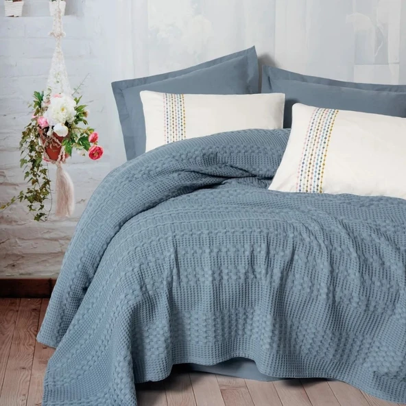 Cotton Box Aura Tek Kişilik Takımı Pebble indigo ürün görseli