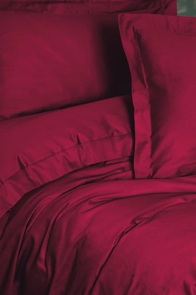 Cotton Box Elegant Saten Çift Kişilik Nevresim Takımı Bordo - Resim 2