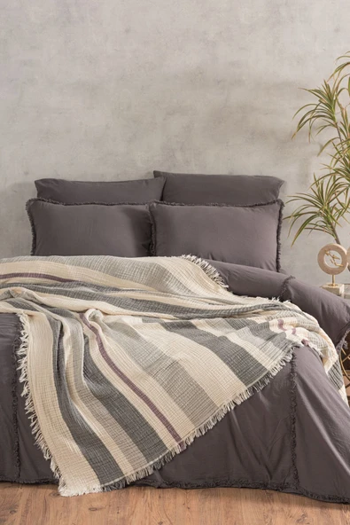 Varol 4 Katlı %100 Pamuk Müslin Pike & Yatak Örtüsü – 230x250 cm - Resim 10