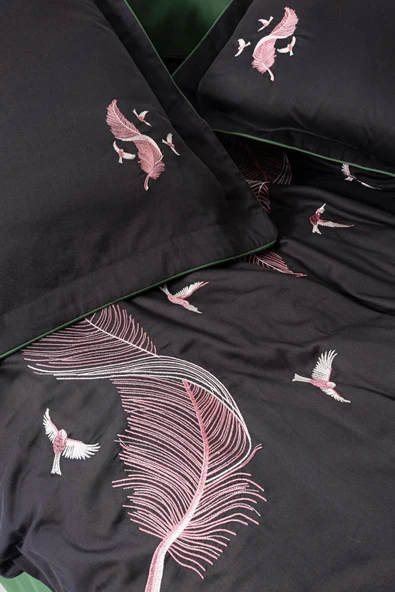 Varol Nakışlı Pamuk Saten Çift Kişilik Nevresim Takımı - Resim 10