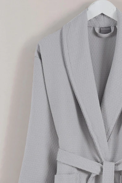 Varol Dama Serisi Şal Yaka Pike Bornoz Sabahlık - Resim 11