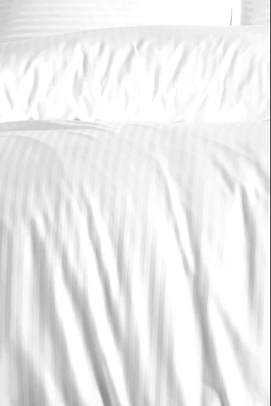 Varol Çift Kişilik Saten Çizgili Nevresim Takımı – Lastikli Çarşaf, Parlak ve Yumuşak Kumaş - Resim 7