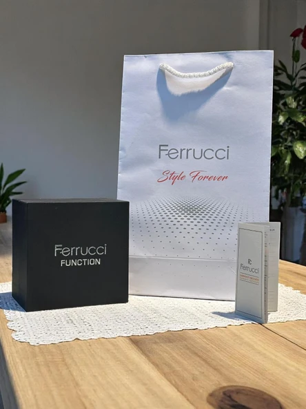 Ferrucci İç Fonksiyonları Aktif Takvim Ve Gün 30mt Suya Dayanıklı Çelik Kordon Erkek Kol Saati VS.BLKT.0601 - 7