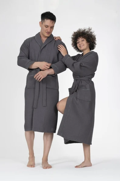 Varol Kaos Serisi Şal Yaka Pike Bornoz Sabahlık - Resim 7