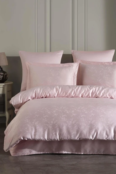 Varol Liyosel Jakar Nevresim Takımı Çift Kişilik - Eva Pudra ürün görseli