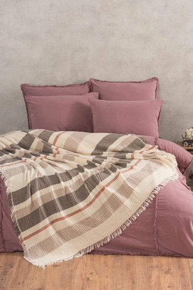 Varol 4 Katlı %100 Pamuk Müslin Pike & Yatak Örtüsü – 230x250 cm - Resim 9