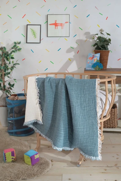 Varol 5 Katlı %100 Pamuk Müslin Bebek Battaniyesi - 11