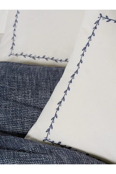 Cotton Box Embrova Çift Kişilik Pike Takımı Şönil Loom Lacivert - Resim 3