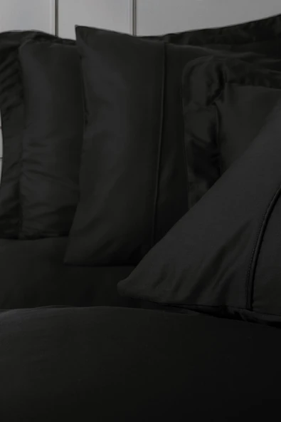 Cotton Box Silky Saten Çift Kişilik Nevresim Takımı Siyah - Resim 2