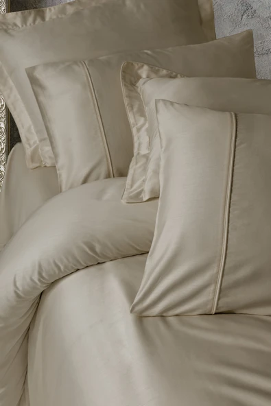 Cotton Box Silky Saten Çift Kişilik Nevresim Takımı Bej - Resim 3