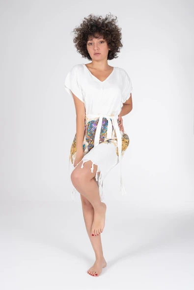 Varol Baskılı Bambu Plaj Elbisesi - Resim 12