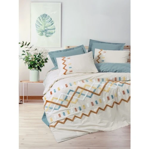 Cotton Box Puff Nakışlı Çift Kişilik Nevresim Takımı Mellow Mint ürün görseli 1