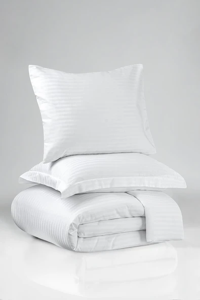 Varol Zeus Serisi Pamuk Saten Çizgili Çift Kişilik Nevresim Takımı - Resim 2