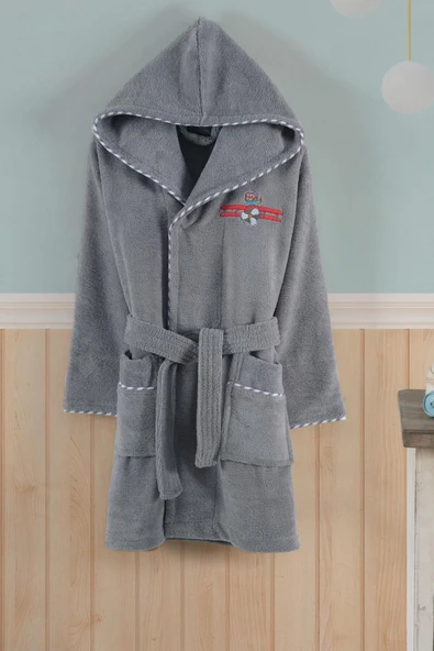 Varol Bambu Nakışlı Çocuk Bornozu - Pilot - Resim 2