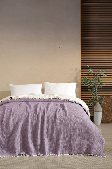 Varol 5 Katlı Çift Kişilik %100 Pamuk Müslin Yatak Örtüsü – 230x240 cm - Resim 6