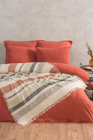 Varol 4 Katlı %100 Pamuk Müslin Pike & Yatak Örtüsü – 230x250 cm - Resim 7