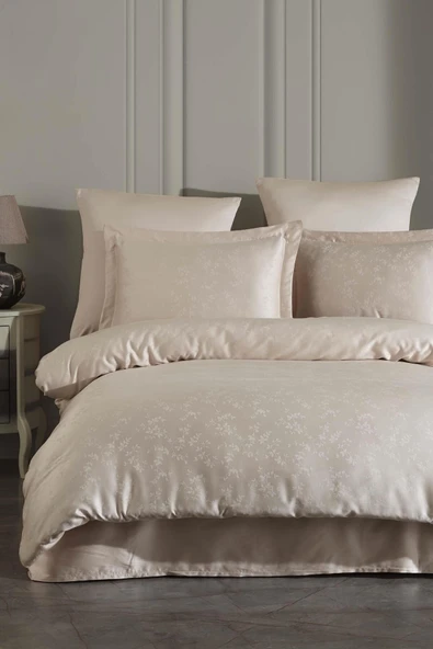 Varol Liyosel Jakar Nevresim Takımı Çift Kişilik - Eva Cappuccino ürün görseli