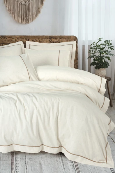 Cotton Box inborn Banded Çift Kişilik Nevresim Takımı Kahve ürün görseli