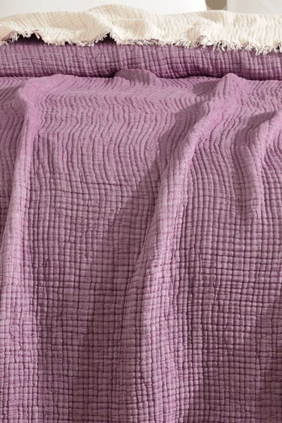 Varol 5 Katlı Çift Kişilik %100 Pamuk Müslin Yatak Örtüsü – 230x240 cm - Resim 10
