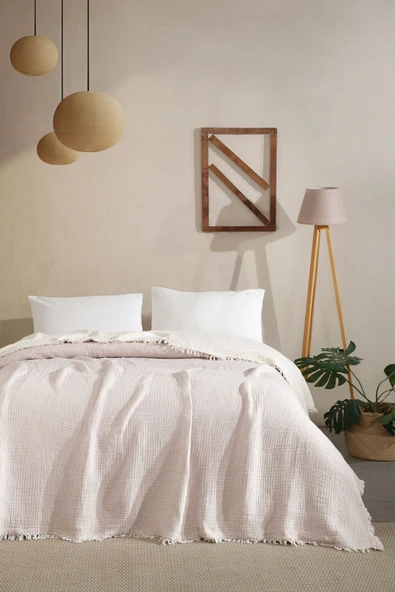 Varol 5 Katlı Çift Kişilik %100 Pamuk Müslin Yatak Örtüsü – 230x240 cm - Resim 4
