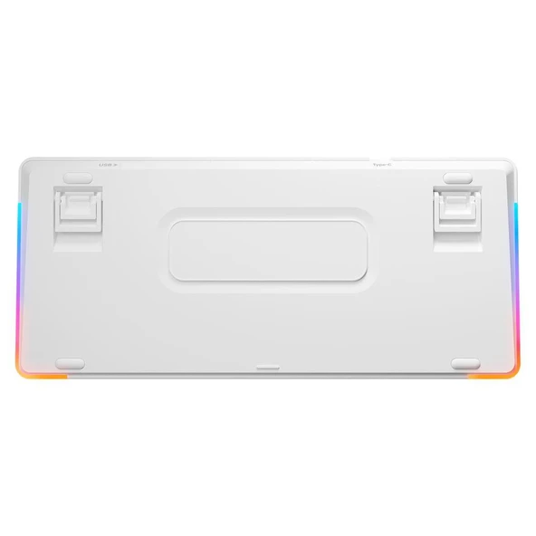 Rampage Quell Pro Ekranlı Beyaz Hot Swap 2.4G + BT Wireless RGB Gasket Oil Switch Türkçe Q PBT Keycaps Mekanik Klavye - 5