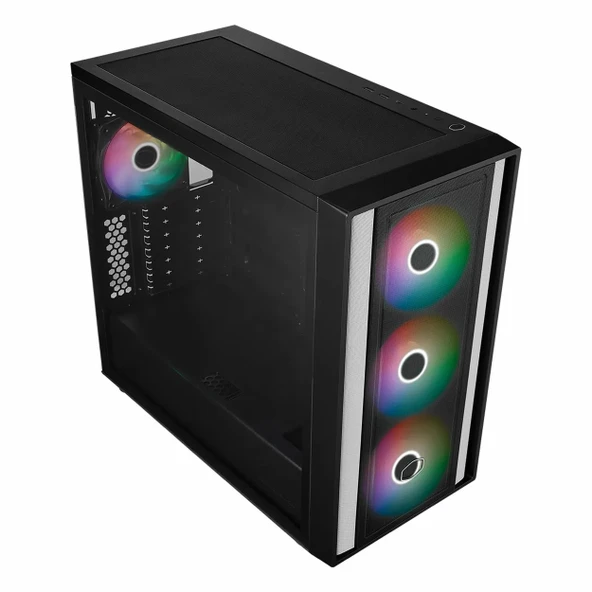 Cooler Master MasterBox 600 USB 3.2 ARGB eATX Mid Tower Siyah Kasa - Resim 4