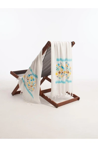 Varol Baskılı Bambu Peştemal Plaj Havlusu - Resim 9