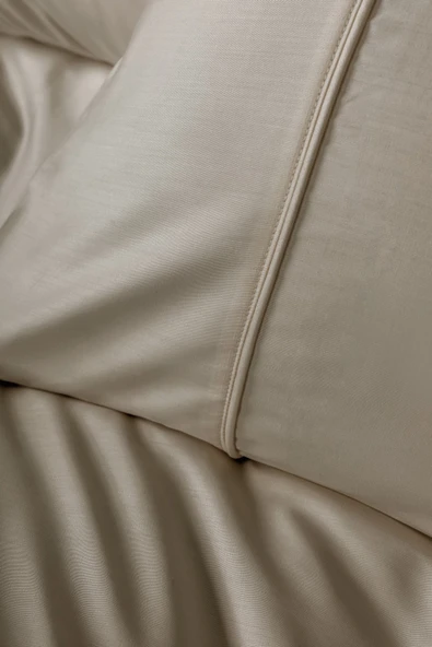 Cotton Box Silky Saten Çift Kişilik Nevresim Takımı Bej - Resim 4