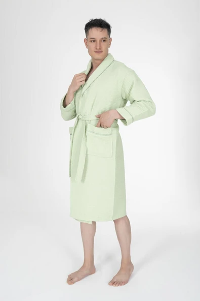 Varol Kaos Serisi Şal Yaka Pike Bornoz Sabahlık - Resim 2