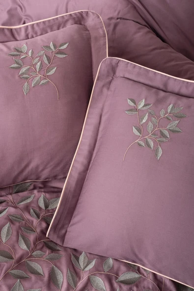 Varol Nakışlı Pamuk Saten Çift Kişilik Nevresim Takımı - Resim 12