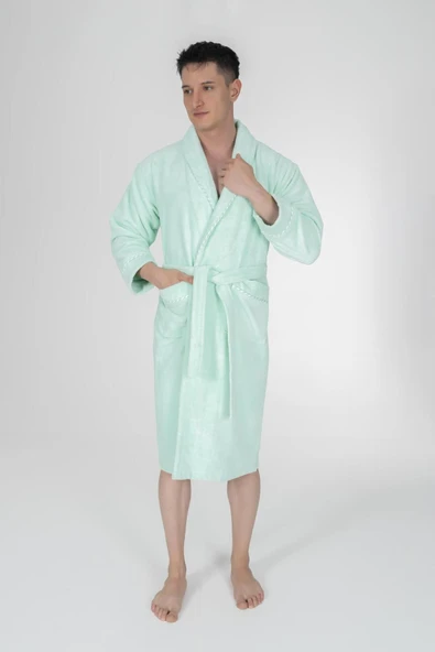 Varol Biyeli Şal Yaka Bambu Bornoz - Resim 8