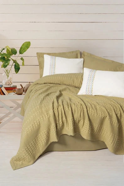 Cotton Box Aura Tek Kişilik Takımı Pebble Hardal ürün görseli