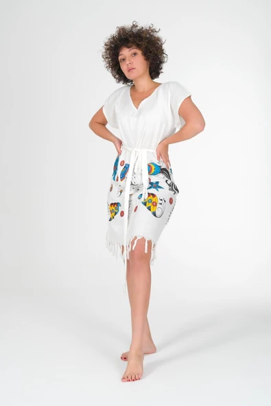 Varol Baskılı Bambu Plaj Elbisesi - Resim 10