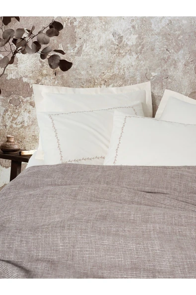 Cotton Box Embrova Çift Kişilik Pike Takımı Şönil Loom Bej - Resim 2