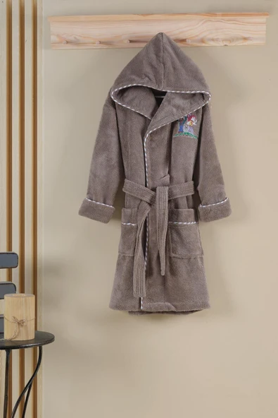 Varol Bambu Nakışlı Çocuk Bornozu - M.Craft - 2