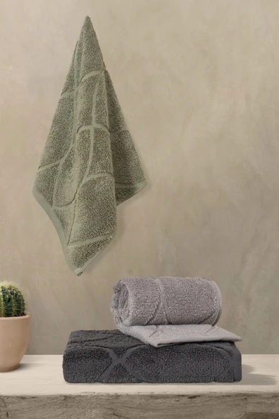 Varol Voli Serisi Micro Cotton 30x50cm 3 Lü Havlu Seti - Resim 2