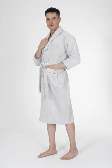 Varol Biyeli Şal Yaka Bambu Bornoz - Resim 4