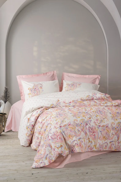 Cotton Box Bohem Serisi Çift Kişilik Nevresim Takımı Muna Pembe ürün görseli 1