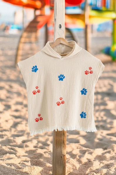 Varol Organik %100 Pamuk Müslin Çocuk Panço - Pati ürün görseli