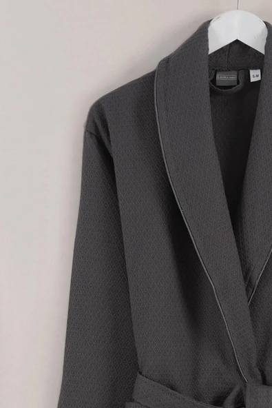 Varol Dama Serisi Şal Yaka Pike Bornoz Sabahlık - Resim 10