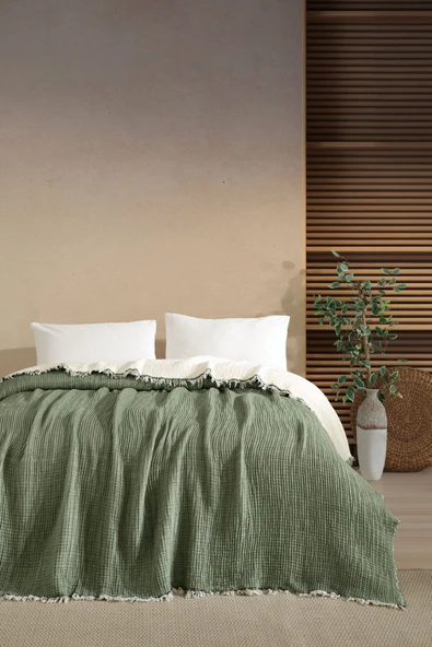 Varol 5 Katlı Çift Kişilik %100 Pamuk Müslin Yatak Örtüsü – 230x240 cm - Resim 7