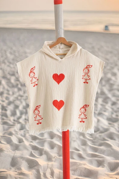 Varol Organik %100 Pamuk Müslin Çocuk Panço - Lovely ürün görseli