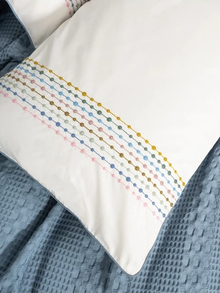 Cotton Box Aura Çift Kişilik Pike Takımı Pebble indigo - Resim 3