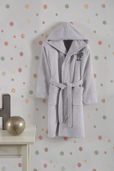 Varol Bambu Nakışlı Garson Boy Bornoz - Dino - Resim 2