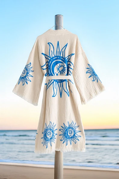 Varol Organik %100 Pamuk Kimono Yaka Sabalık Bornoz - Heliona v2 - 2