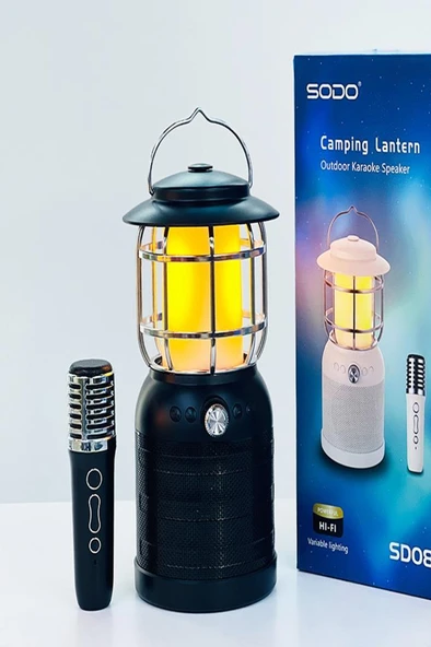 Torima SD08 Siyah Mikrofonlu Bluetooth Hoparlör Nostalji Fener Speaker - Resim 2