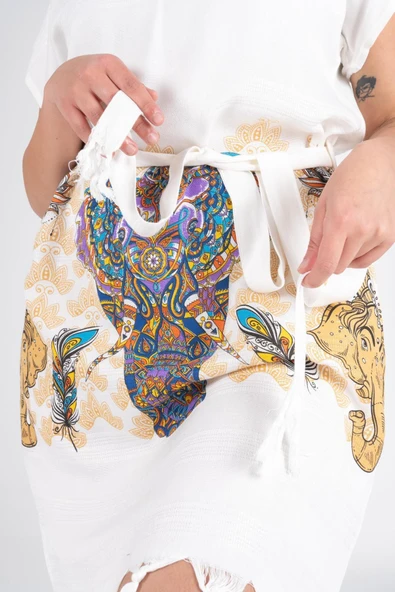 Varol Baskılı Bambu Plaj Elbisesi - Resim 4